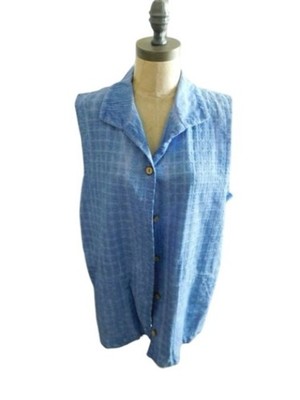 Focus Size L Large Tye Dye Button Down Boutique Style Top W/ Pockets NWT