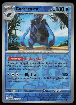 Carracosta 023/086 Rare Black Bolt Pokemon Reverse Holo Near Mint
