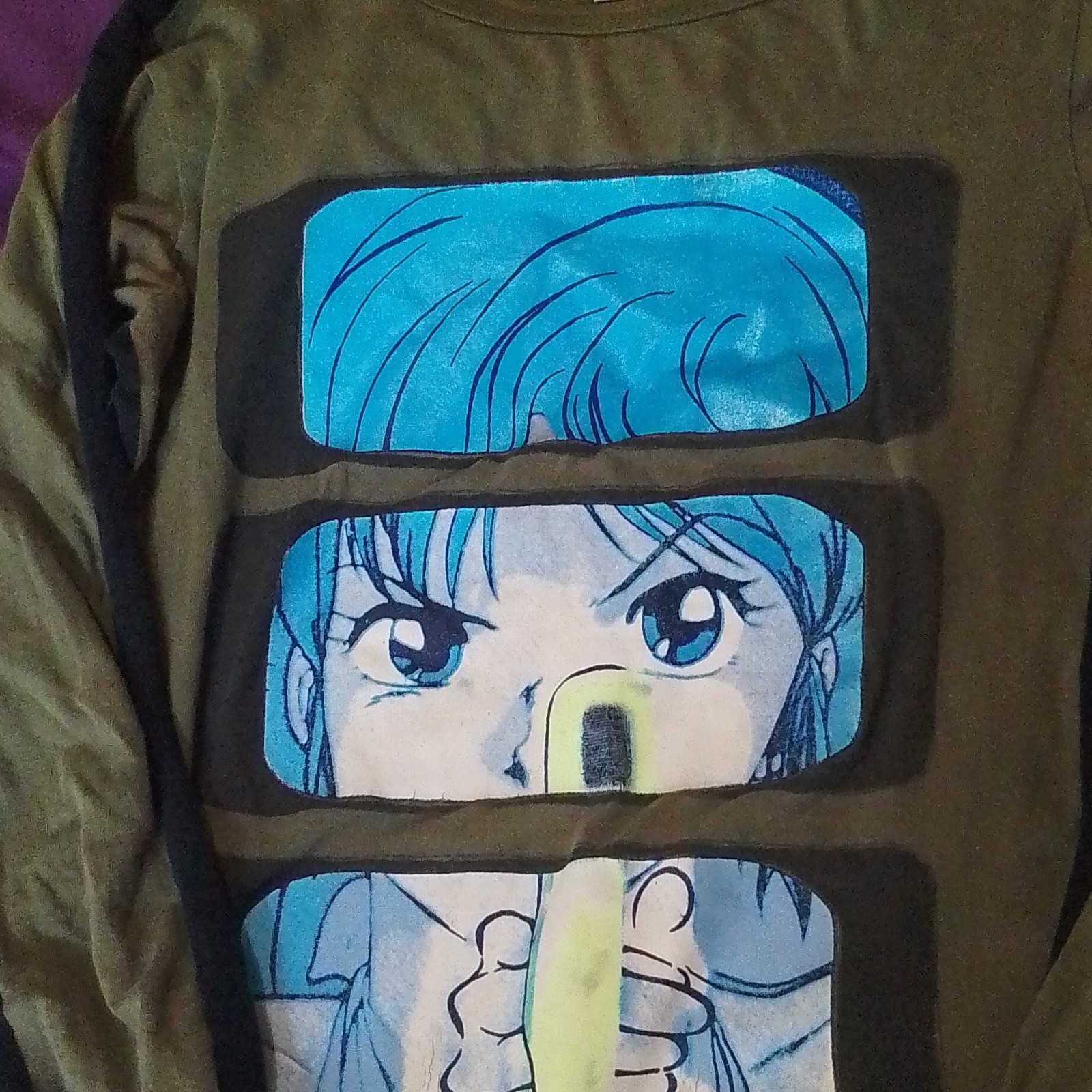Cyberdog London T-shirt DonnaS Verde Manica Lunga Cotone Girocollo Grafica Anime
