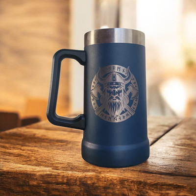 Medieval Viking Stainless Steel Insulated Beer Stein Tankard Beer Mug Tumbler BL