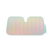 Iridescent Matte White Front Windshield Sunshade-Accordion Folding ... Fast Ship