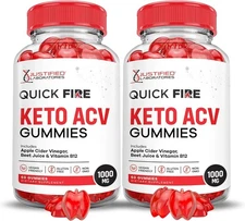 Justifies Laboratories (2 Pack) Quick Fire Keto ACV Gummies Advanced Formula New