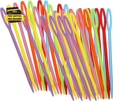 Safety Craft Needles 50-Piece Set - Child-Safe Plastic Needles for Yarn & Knitti