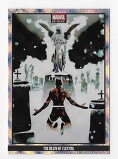 2025 Panini Marvel Anthology #21 Death of Elektra Crossed Holo #131/200