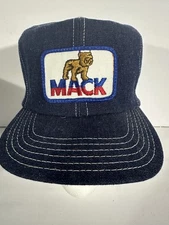 Vintage BRAND NEW OLD STOCK 1970s Mack Truck Denim Trucker Hat USA