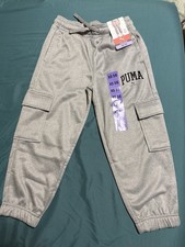 PUMA youth tech fleece jogger Gray side pockets XS 5/6