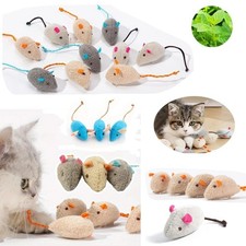 Bulk Rattle Mouse Cat Toys - Prefilled Catnip Faux Fur Mice - Interactive Play