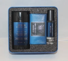 Bath & Body Works Men's Ocean Deodorant, Cologne & Cleansing Bar Gift Set in Tin