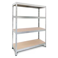 Garage Series 4-Tier Galvanized Steel Storage Shelving Unit in Silver, HDF Racks