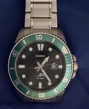 Casio Duro MDV-106 Men's Diver Watch 200m Quartz Green Bezel Date Steel