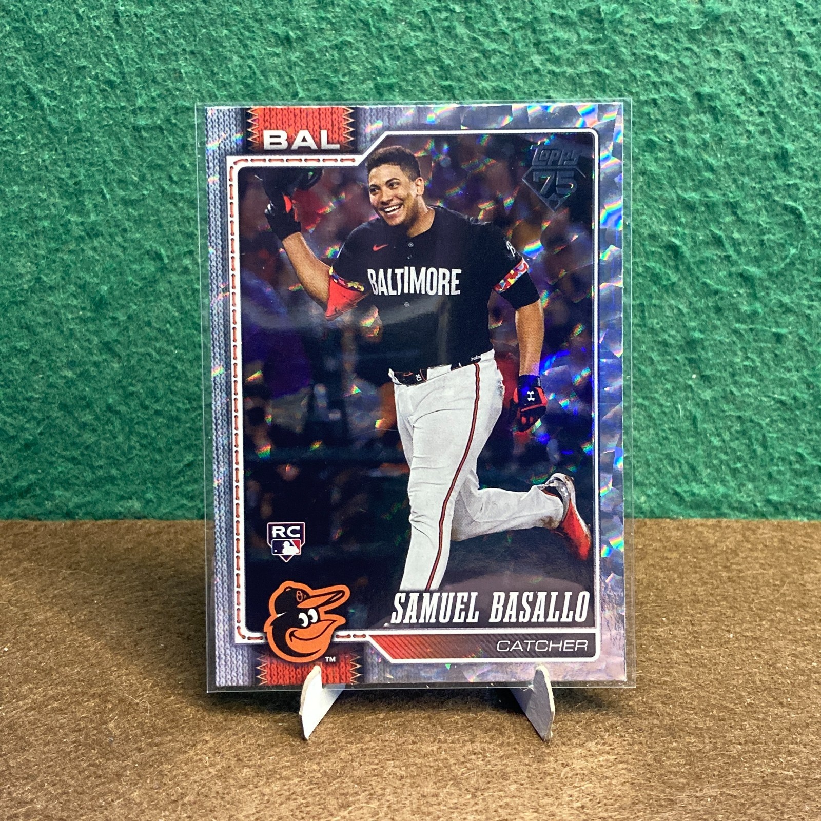 2026 Topps Series 1 Baseball / Samuel Basallo RC #104 Silver Crackle Foil