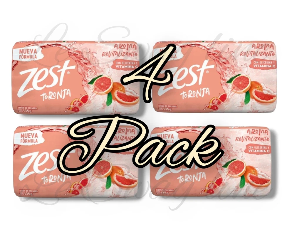 4 Pck Jabón de tocador Zest toronja 135 g - Image 3 of 4