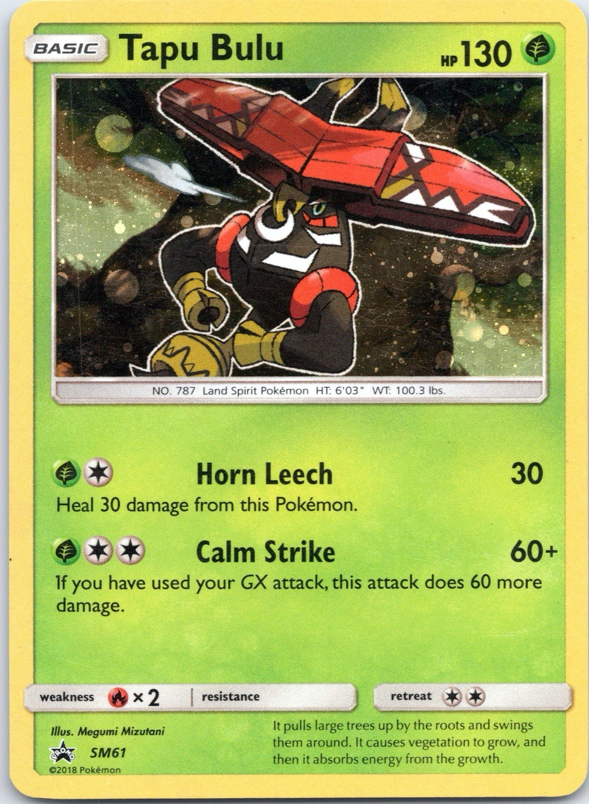 Pokemon TCG Sun & Moon Tapu Bulu SM61 Black Star Promo