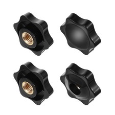 4 Stück M8 Sterngriffmutter Stahl schwarz gold für Industrie Möbel