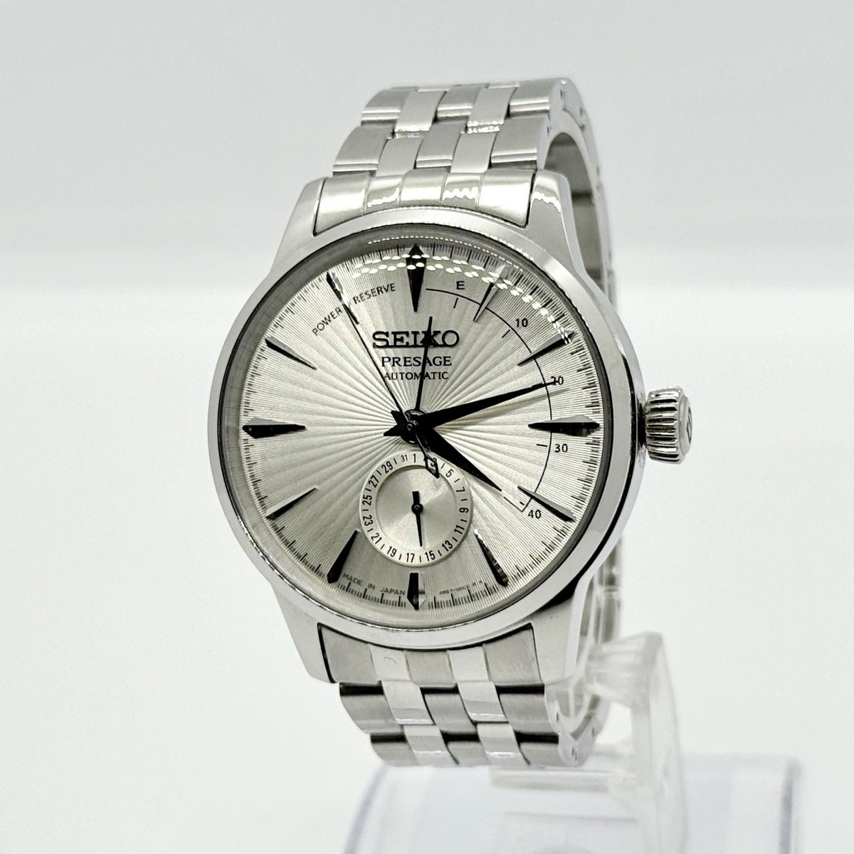 SEIKO Presage Power Reserve 4R57-00E0 Date Silver | eBay
