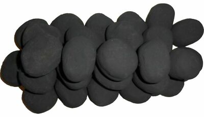Stone-like decorative Ceramic fibre pebble for fireplace stove,firepit 24 Black