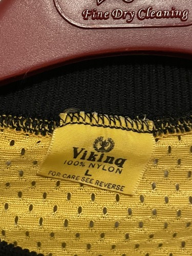 Vintage 70’s Yamaha Motocross Jersey Size Large Viking Nylon Yellow Black (E356) - Picture 4 of 8