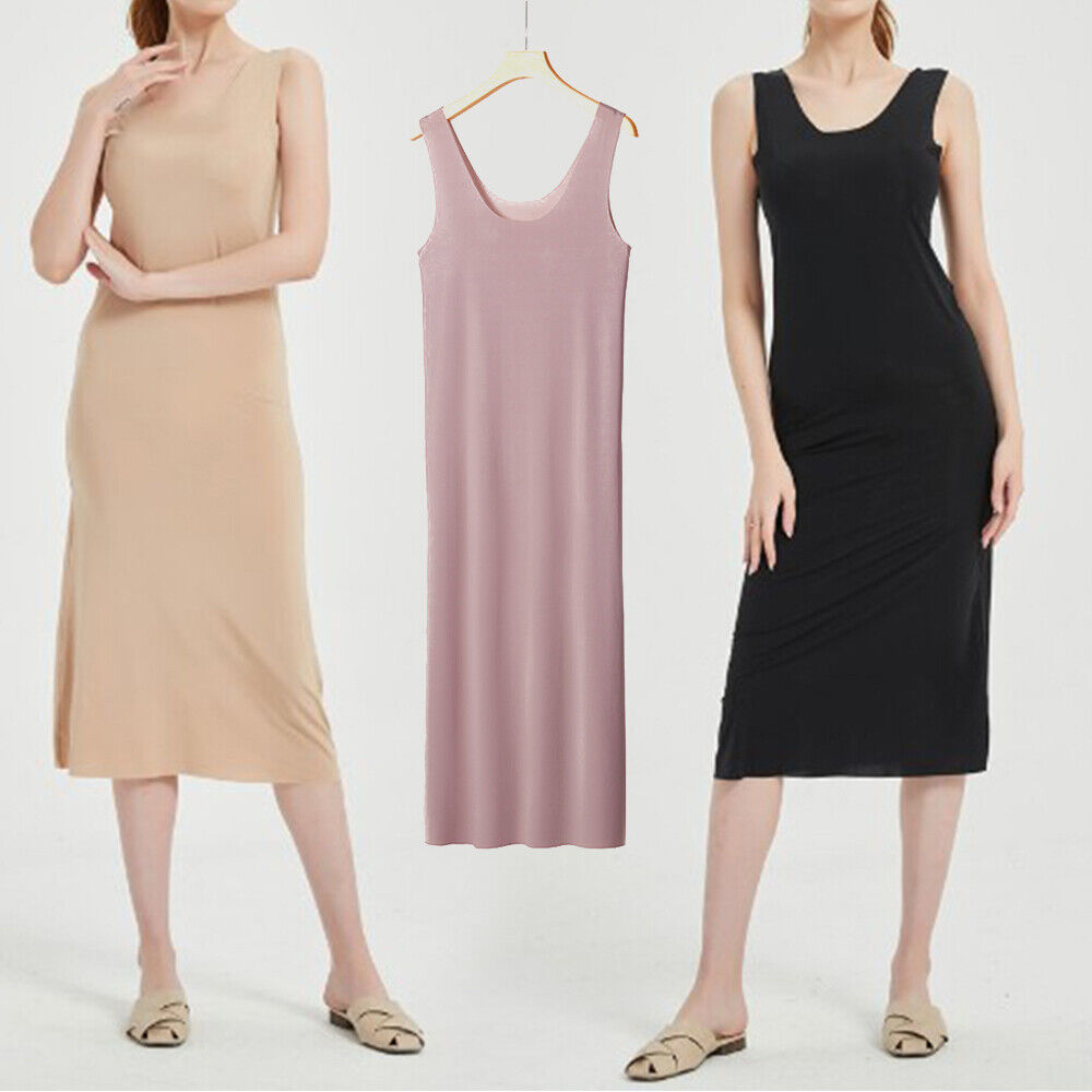 Lady Full Slips Under Dress Slip Anti-Static Tank Long Midi Lady Full Slips Under Dress Slip Anti-Static Tank Long Midi