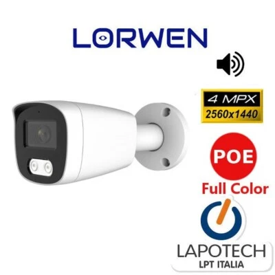 Lorwen IP CAMERA BA14FCGS4NA POE FULL COLOR AUDIO 4MPX BULLET 4 MPX SMART