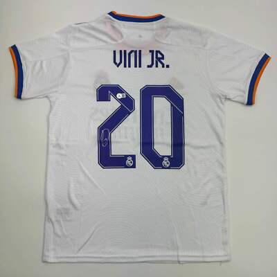 Autographed/Signed Vini Vinicius Jr. Real Madrid White Soccer