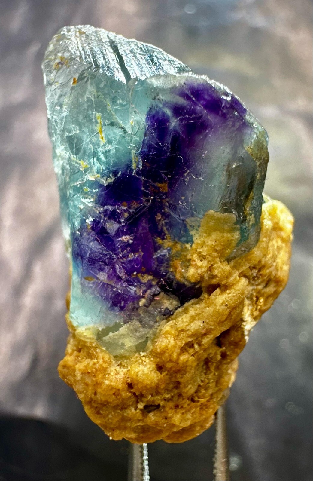 Stunning 55.05 ct Bi-Color Fluorite Crystal on Matrix – Rare Collectible Gemstone