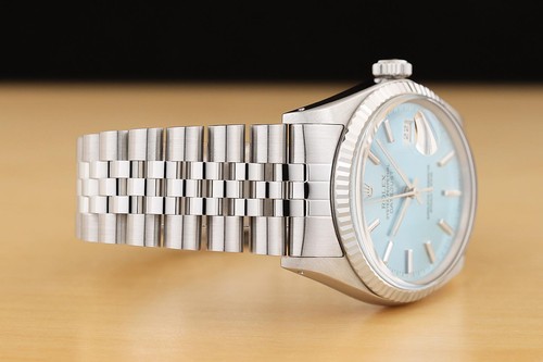 Rolex Herren Datejust 16014 18K Weiß Gold Stahl Eisblau Zifferblatt Jubiläum Uhr - Bild 6 von 7