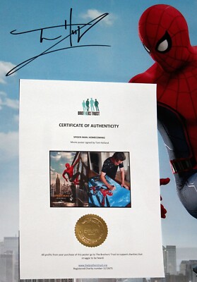 TOM HOLLAND SIGNED 27x40 SPIDER-MAN HOMECOMING MOVIE POSTER MARVEL