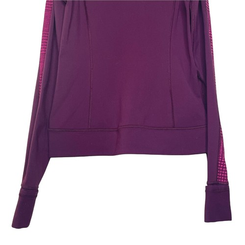 Ivivva by Lululemon Girls Define Jacket Burgundy Thumbholes Pockets Stretch 14 - Picture 9 of 11