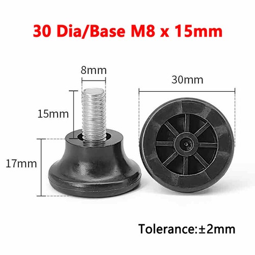 Leveling Machine/Furniture Feet M6 M8 M10 Screw in Height Adjustable Black - Picture 15 of 36
