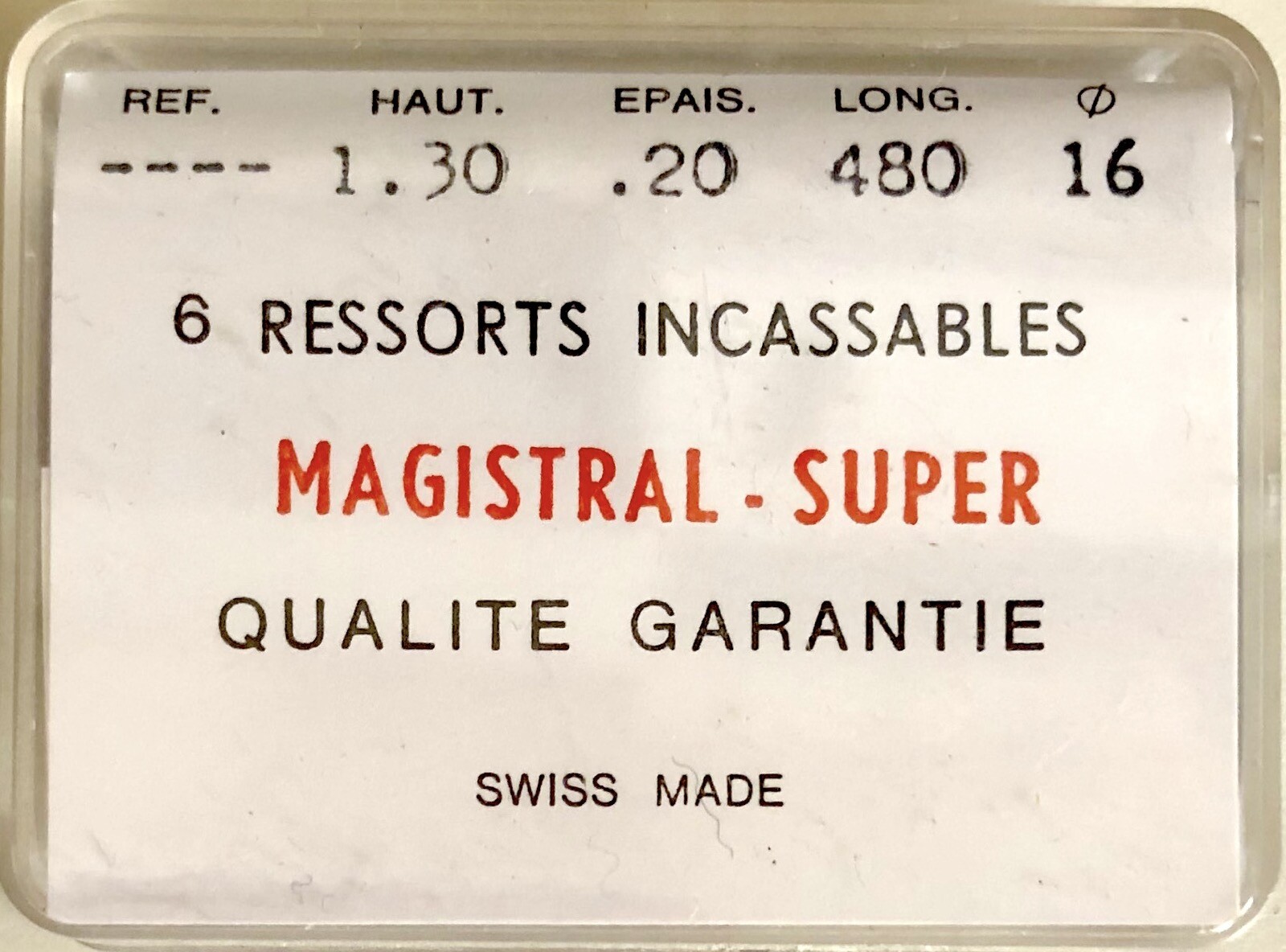 1X Mainspring 1.30x0.20mm Ø16 Watch Spring 480/130 JJ48 Replacement