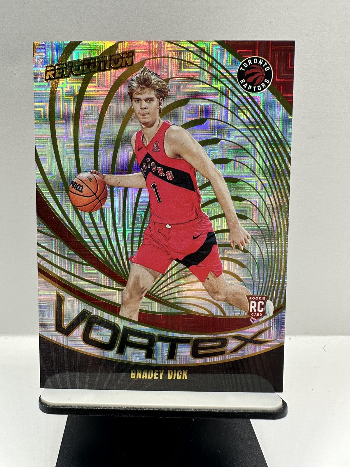 Gradey Dick 2023-24 Panini Revolution Vortex Rookie Card Toronto Raptors #5