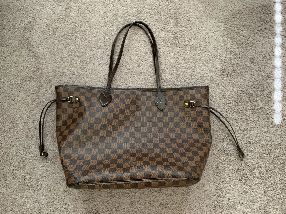 Pre-owned ENGRAVED Louis Vuitton Neverfull MM