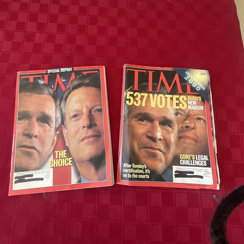 TIME Magazines (November 6, 2000/December 6, 2000) Bush & Gore Choice/537 Votes