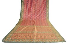FNC Vintage Pink Sambalpuri Ikat Sarees Handwoven Art Silk Sari Fabric Antique