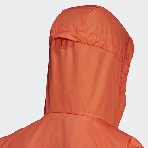 Adidas Men's OWN THE RUN JACKET Running Rain Jacket Orange HL3959 - Picture 6 of 12