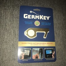 Original Germ Key Brass Antimicrobial Door Touch-Free Hygienic Tool Keychain New