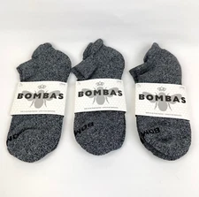 3-Pack Bombas Men's Charcoal Gray Ankle Socks Size Large