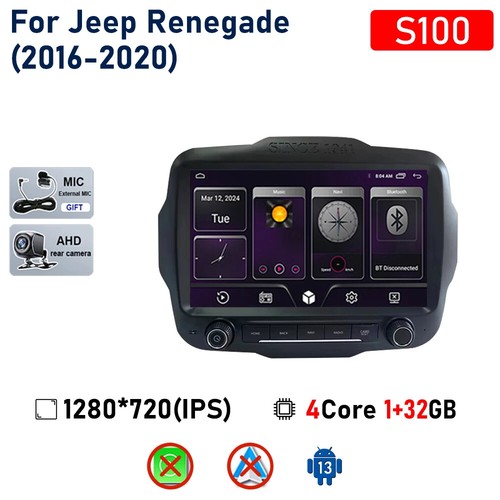 9" Android Screen For Jeep Renegade 2016-2020 GPS Auto Car Radio Carplay Player - Picture 7 of 28