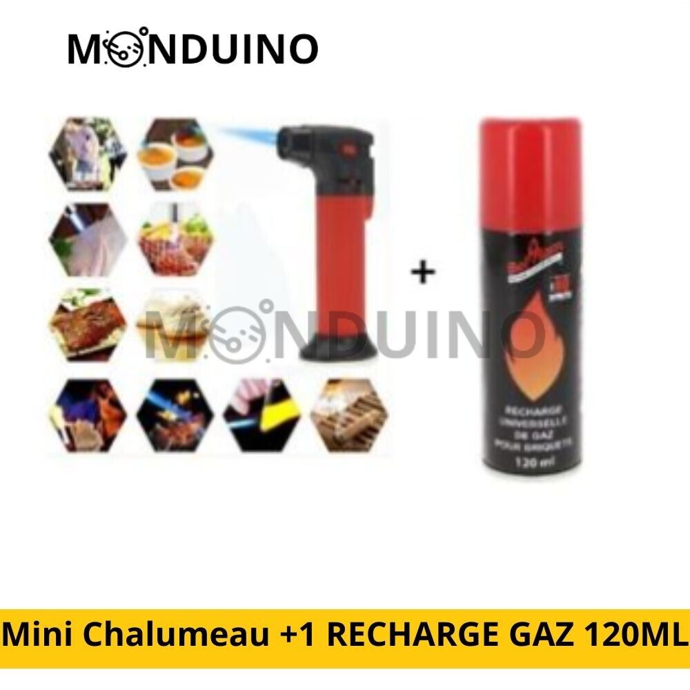 MINI CHALUMEAU +1 RECHARGE GAZ 120ML CUISINE CREME BRULEE