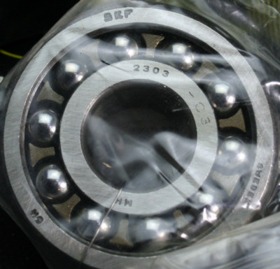 One (1) SKF 2303 M C3 Self Aligning Bearing 17MM ID Sweden NEW