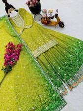 Pakistani Green Sharara Ready To Wear Suits Indian Wedding Party 3 Piece Dress