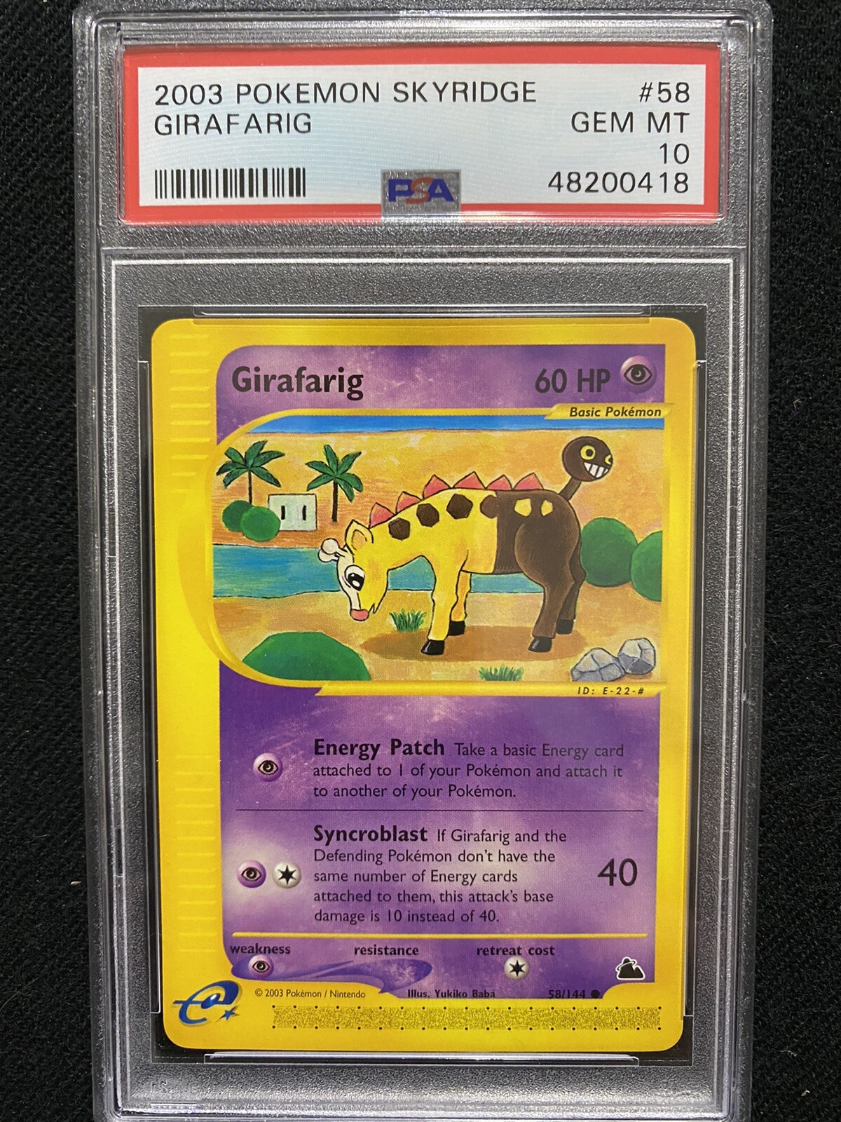 2003 Pokemon Skyridge Girafarig 58/144 PSA 10 Gem Mint