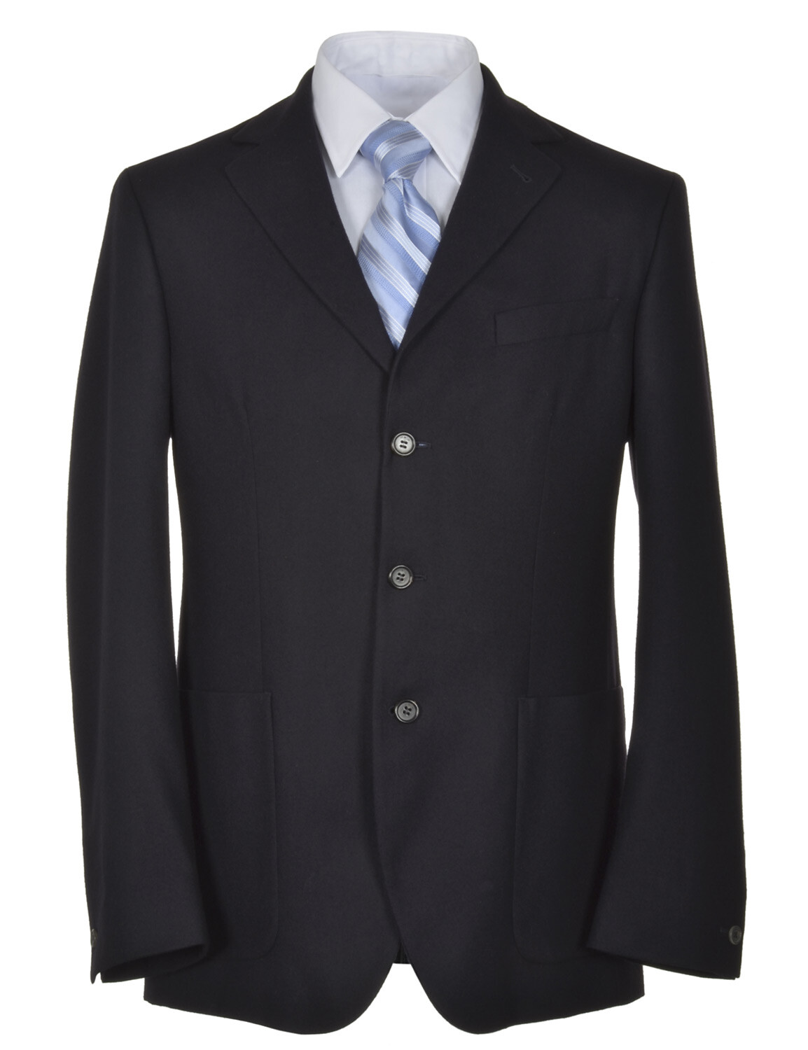 Приталенное шерстяное спортивное пальто на трех пуговицах темно - синего цвета MALO 38 обычная цена 1075 34490₽