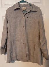Travelsmith Women's Gray Long Sleeve Button-down Jacket Sp