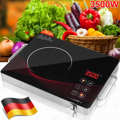 Kochplatte Einzelkochplatte Keramik Induktion Herdplatte Kochfeld Slim Design