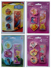 Disney Erasers / Rubbers, Pack of 4, New, Disney licenced, ideal party bag item