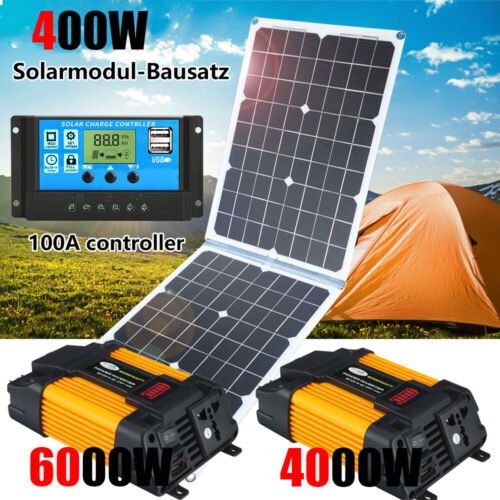 6000W Wechselrichter 400W Solarpanel Solaranlage komplett  Wohnmobil Laderegler - Bild 1 von 24