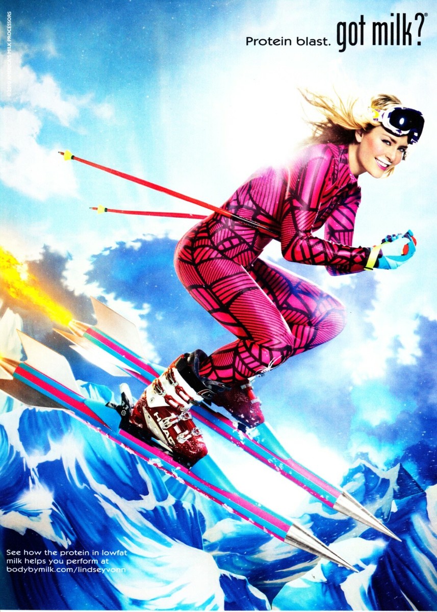 GOT MILK? AD 2010 6.5X 9 LINDSEY VONN | eBay