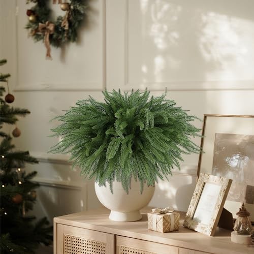  Pack Norfolk Pine Stems - 18" Real Touch Artificial Christmas Greenery 16