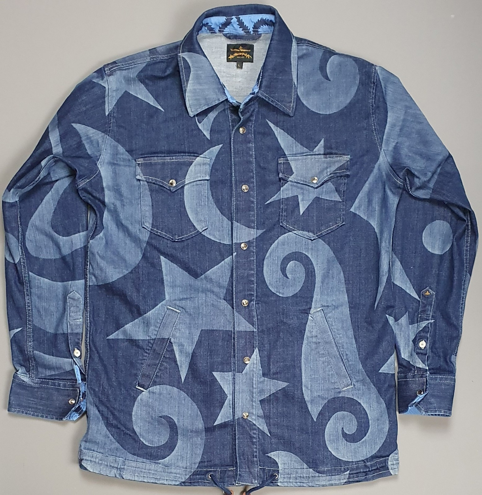 Mens Vivienne Westwood Denim Jacket Stars and Moon Print Size Large